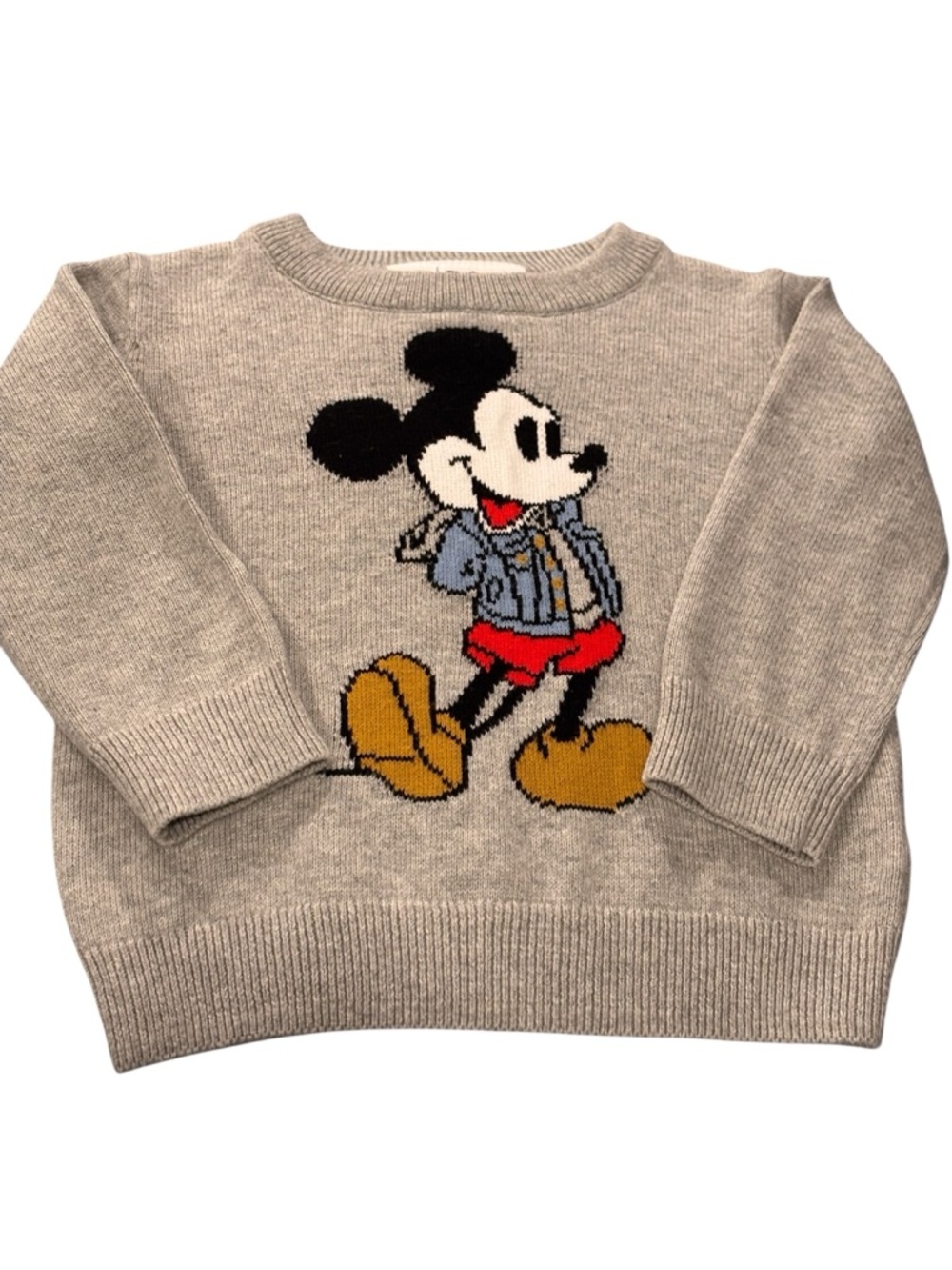 Toddler Boy 12-18M Disney Grey Mickey Mouse Graphic Knit Sweater
